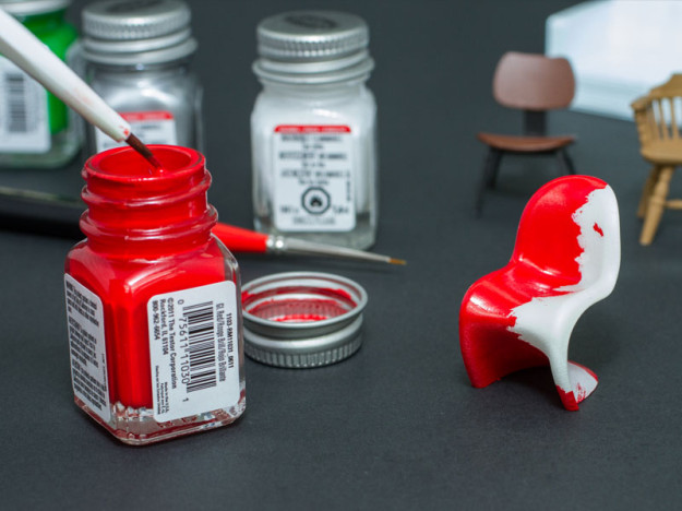 Example of painted Frosted Extreme Detail, a finish many designers like to do themselves after receiving the prints. Mini Panton Chair by kspence