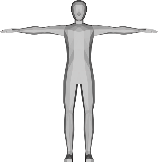 Low Poly Human Male derived from a 3D PD model, by GDJ
