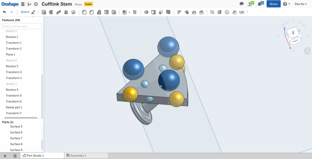 designing a 3D printed cufflink - step 10